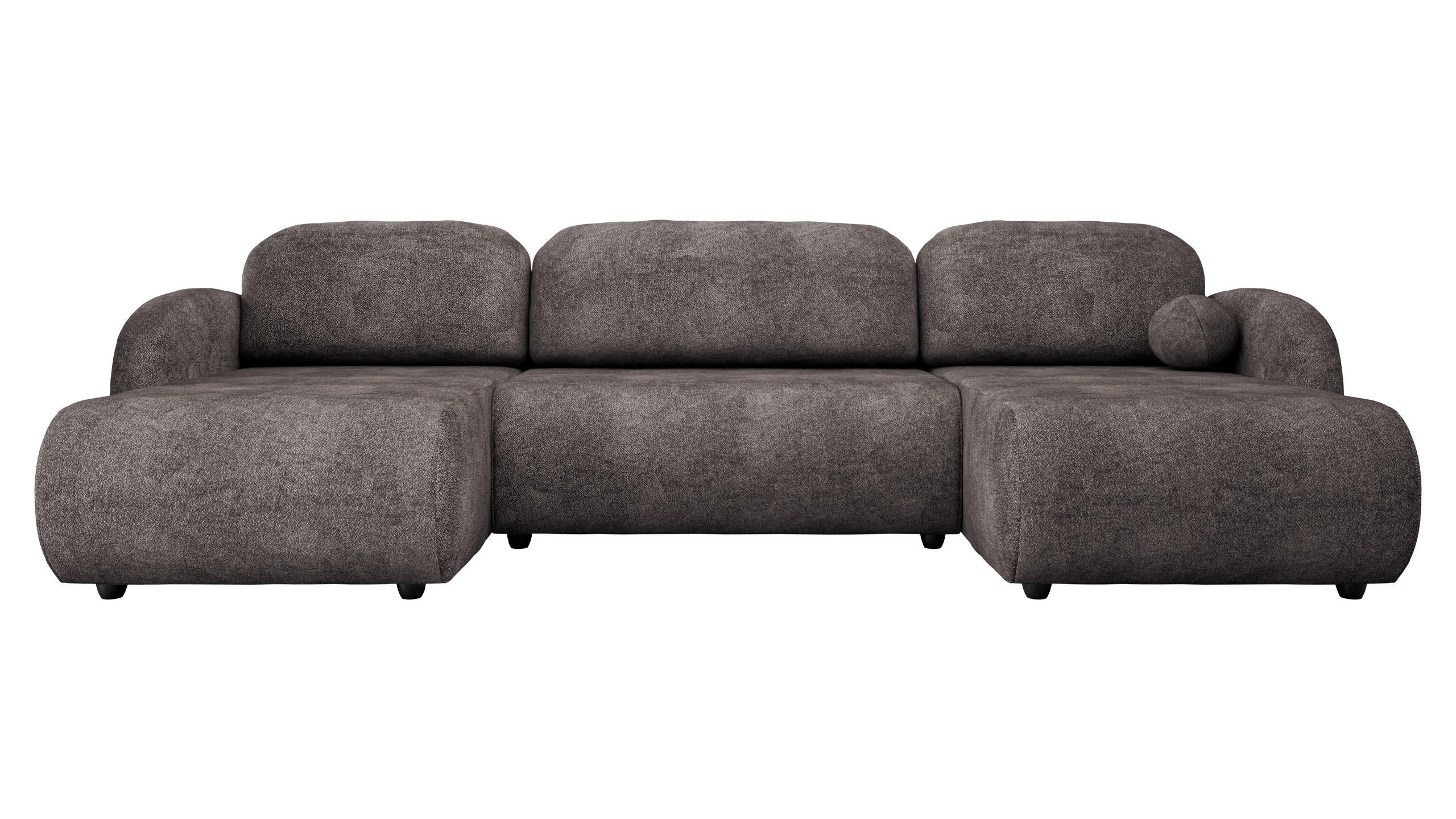 WOHNLANDSCHAFT Dream U - Schwarz/Braun, Holz/Kunststoff (318/88/160cm) - MIRJAN24