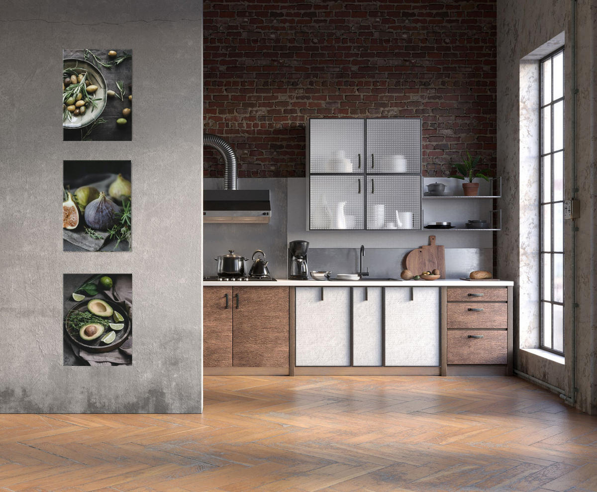 BILDERSET 3er-Set 30x40 cm Küche Essen - Anthrazit, Kunststoff (30/40cm) - artissimo