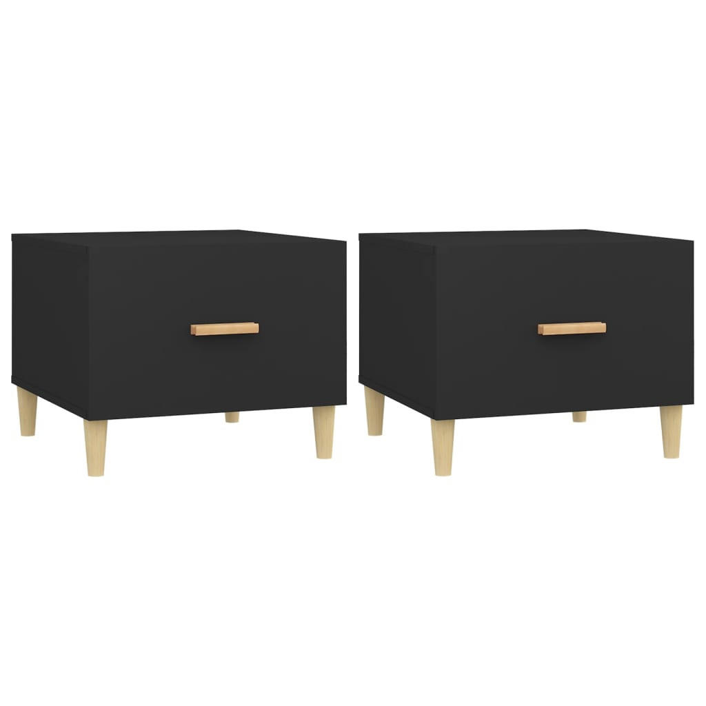 COUCHTISCHE 2 Stk. Schwarz 50x50x40 cm Holzwerkstoff - Schwarz, Holzwerkstoff (50/50/40cm) - furnicato