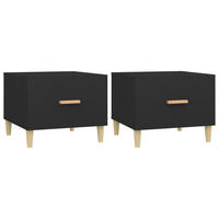 COUCHTISCHE 2 Stk. Schwarz 50x50x40 cm Holzwerkstoff - Schwarz, Holzwerkstoff (50/50/40cm) - furnicato