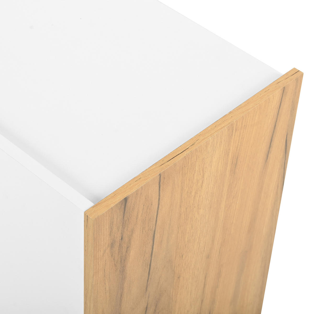 LOWBOARD 171.5/35/47 cm in Weiß/Holzfarbe aus MDF mit 3 Türen und 3 Schubladen - Weiß, Holzwerkstoff (35/47/171.5cm) - OKMYHOME