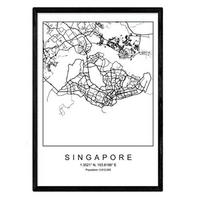 POSTER Singapur Nordischen Stil A4 Rahmenlos - Klar, Papier (29.7/5/21cm) - Nacnic