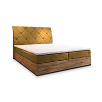 BOXBETT VELLANO 140x200 cm mit Matratze und Topper - Gelb - Gelb, Holz (140/200cm) - MASSENO