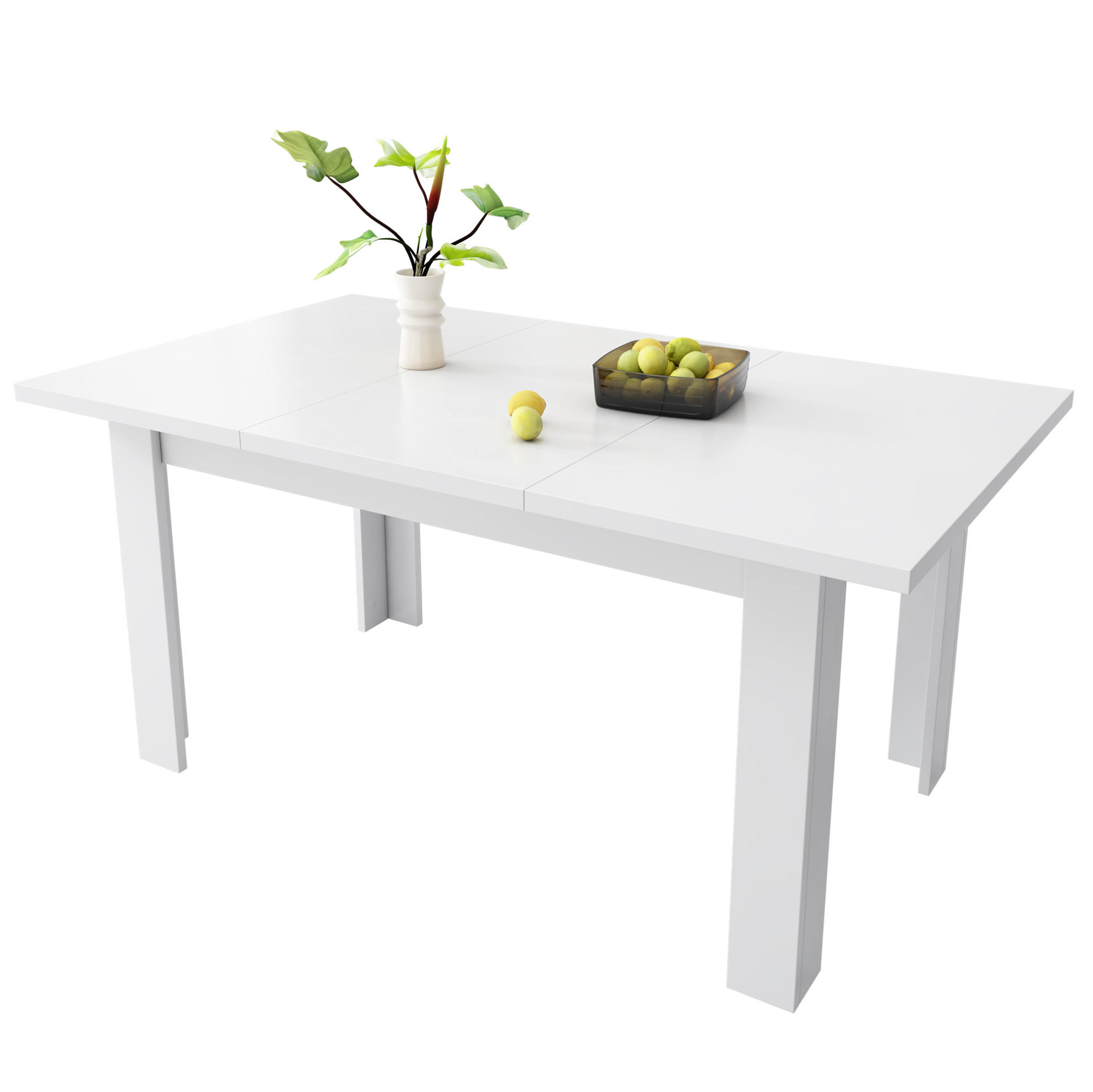 Modfu JÍDELNÍ stůl z MDF 120x70x75 cm bílý se skrytým úložným prostorem, výklopnou deskou a úsporou místa