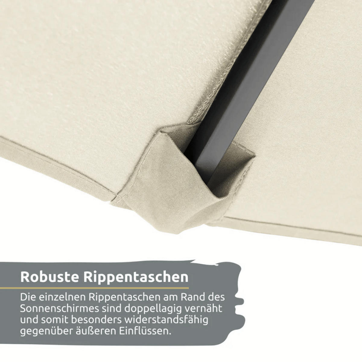 AMPELSCHIRM 270cm Wetterfest EMCO Sonnenschirm Creme - Creme, Kunststoff (270/270cm) - DELUKE