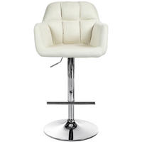 BARHOCKER Nardo Stoff chrom creme - Chromfarben/Naturfarben, Textil/Metall (57/118/59cm) - TPFLiving