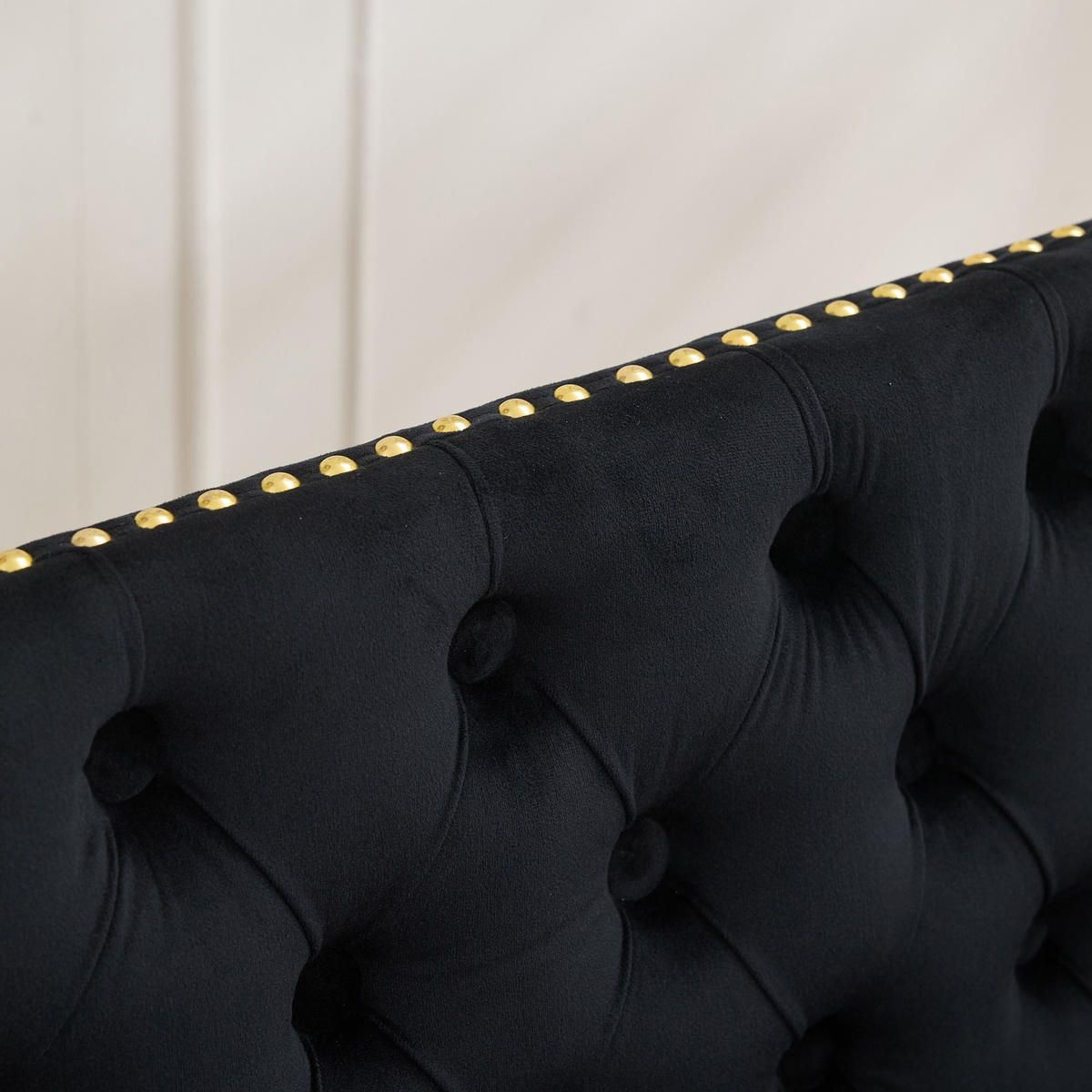 SITZBANK DE-36330 2-Sitzer mit goldenen Beinen Schwarz - Schwarz, Metall (116/89.5/58cm) - ComfortXL