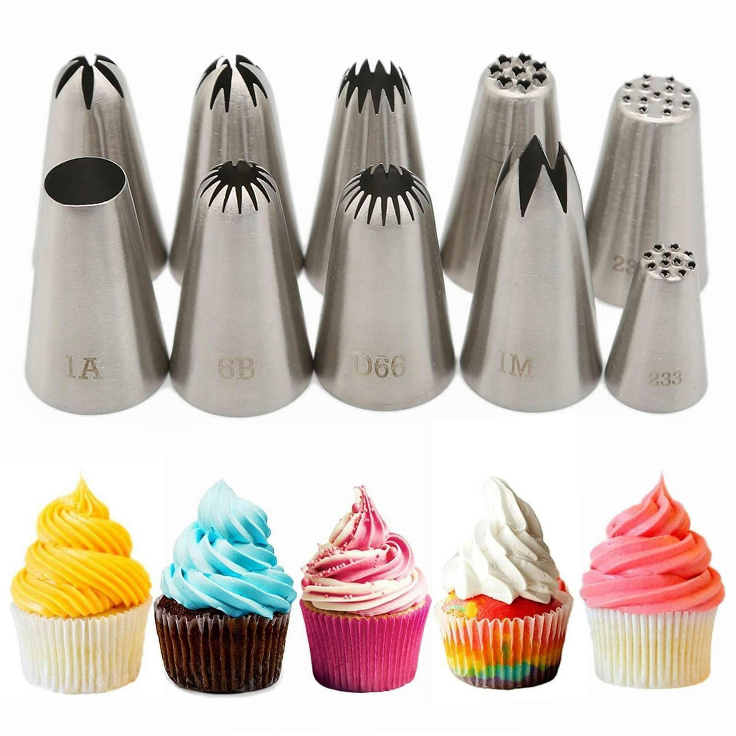 SPRITZTÜLLEN Set 10 Stück Edelstahl - Silberfarben, Metall (2.5/1/4.4cm)