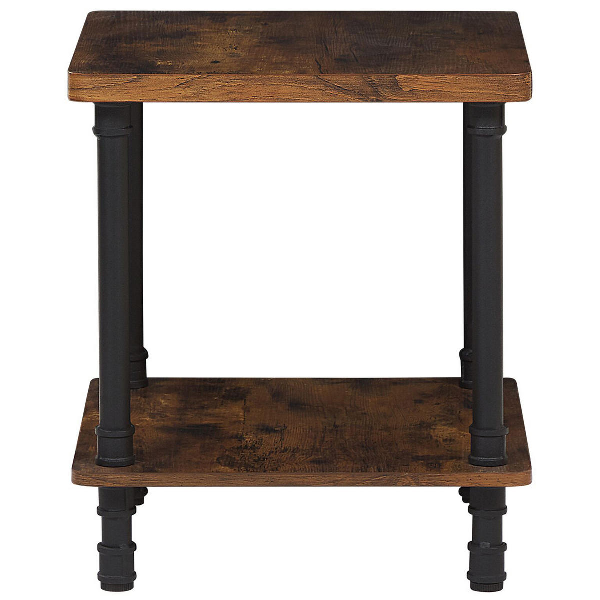 BEISTELLTISCH dunkler Holzfarbton/schwarz quadratisch Veril - Dunkelbraun/Schwarz, Holzwerkstoff (48/48/55cm) - Beliani
