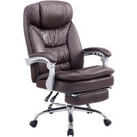 CHEFSESSEL Lederlook Braun - Chromfarben/Braun, Textil/Metall (67/112/67cm) - CLP