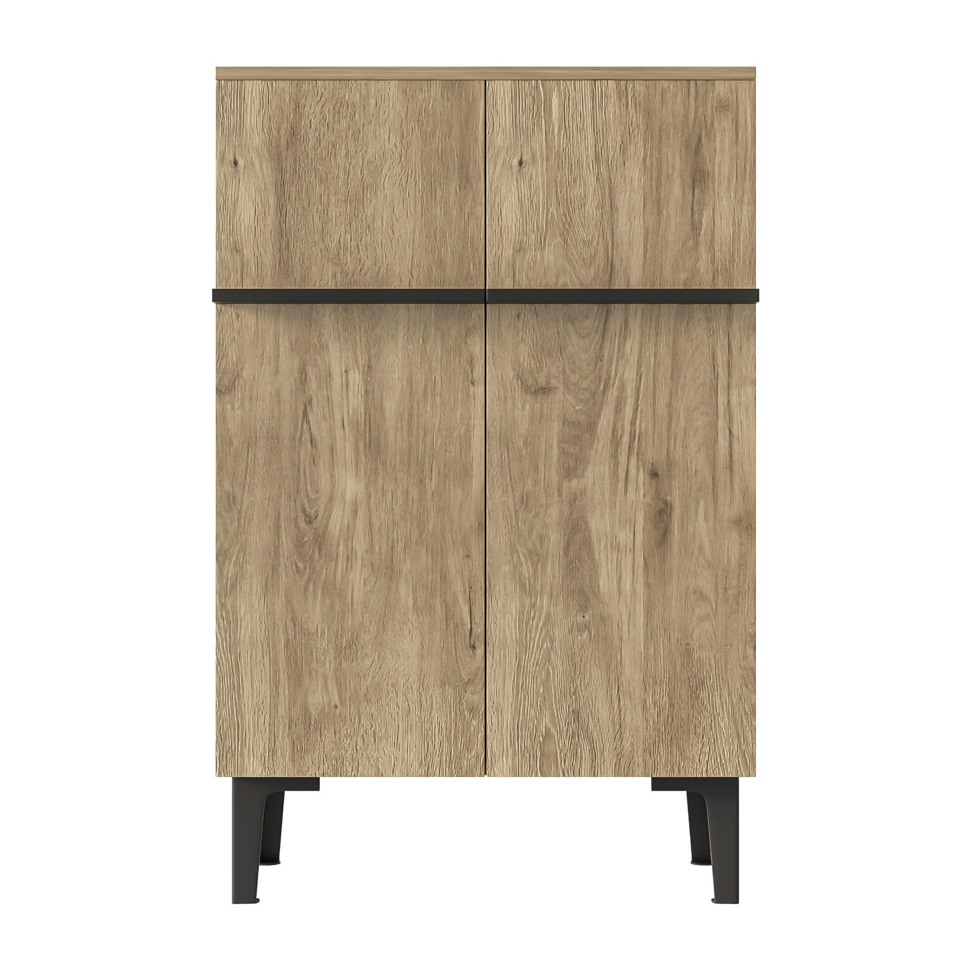 SCHUHSCHRANK 60/34.5/90cm,Aufbewahrungsschrank mit verstellbaren Einlegeböden,Naturfarben - Naturfarben, Holz (60/95/34.5cm) - LVHOM