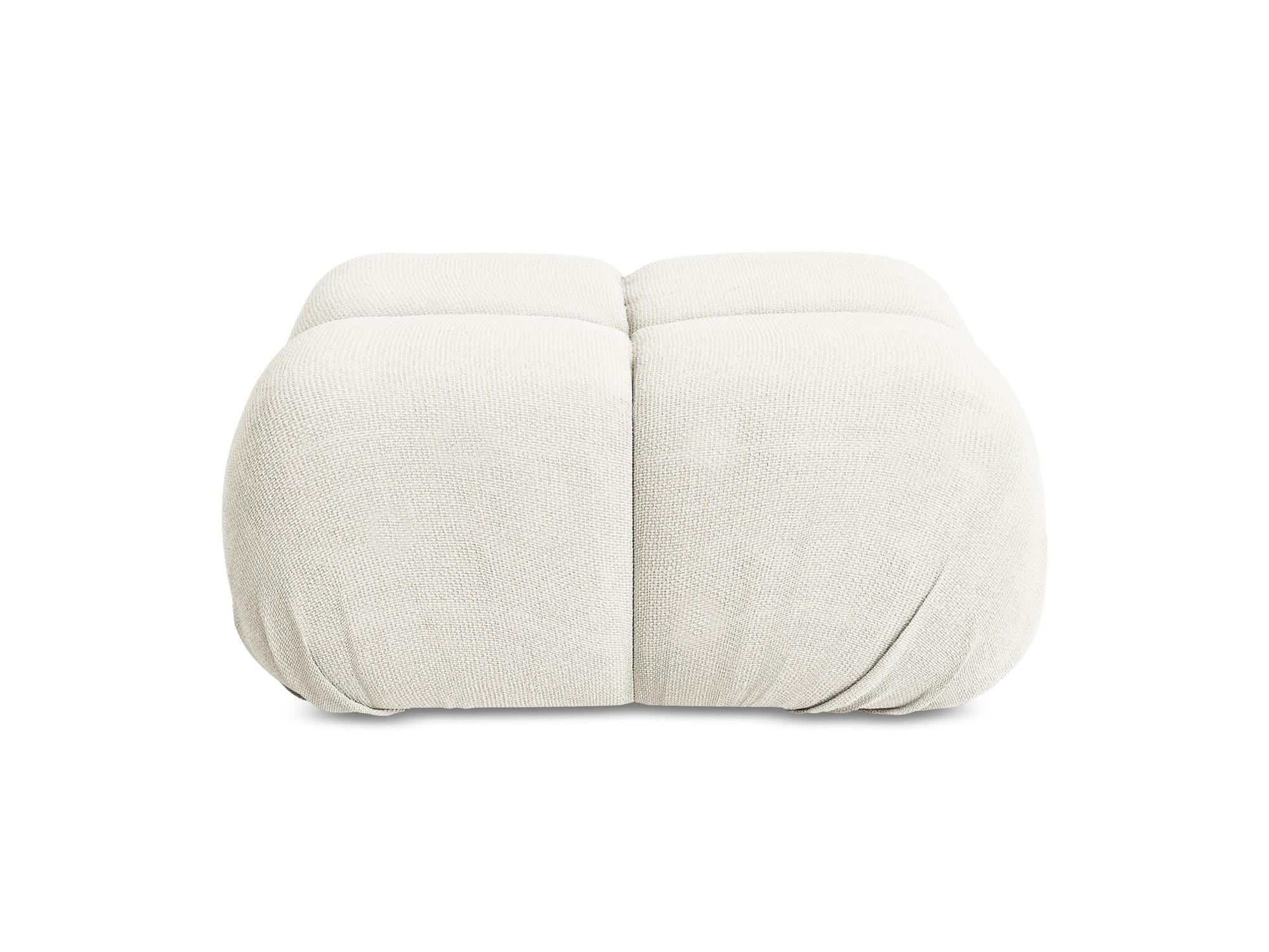 POUF Chenille Stoff Weiß - Pink/Schwarz, Kunststoff/Textil (95/41/95cm) - Makamii