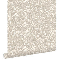 TAPETE Blumen 50 x 900 cm - Beige, Papier (50/0.1cm) - ESTAhome