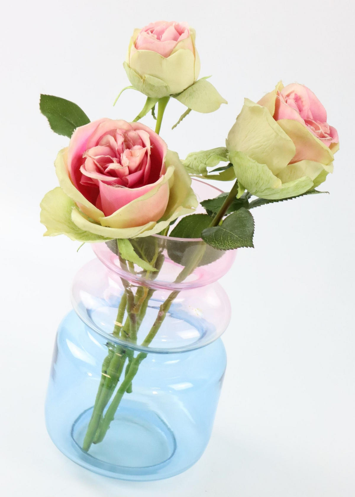 VASE Multicolor blau-rosa - Rot, Glas (23cm) - FURNARO
