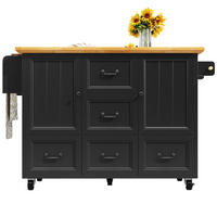 KÜCHENINSEL Schwarz 120/73/93 cm - Schwarz, Holzwerkstoff (120/93/45cm) - PANGIVO
