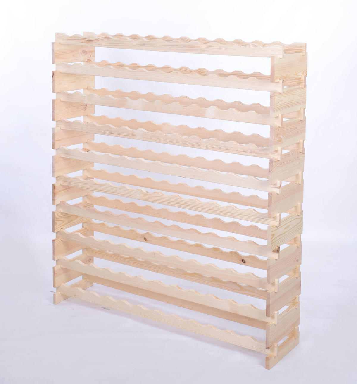 WEINREGAL VINOTECA FLEX PRO HxBxT 135x123x28cm 120 Flaschen auf 10 Ebenen Natur unbehandelt - Naturfarben, Holz (123/135/28cm) - PROREGAL