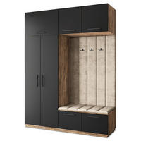GARDEROBENSCHRANK REMA 180/240/60 cm Modern Eichefarben - Eichefarben/Schwarz, Holzwerkstoff (180/240/60cm) - MASSENO