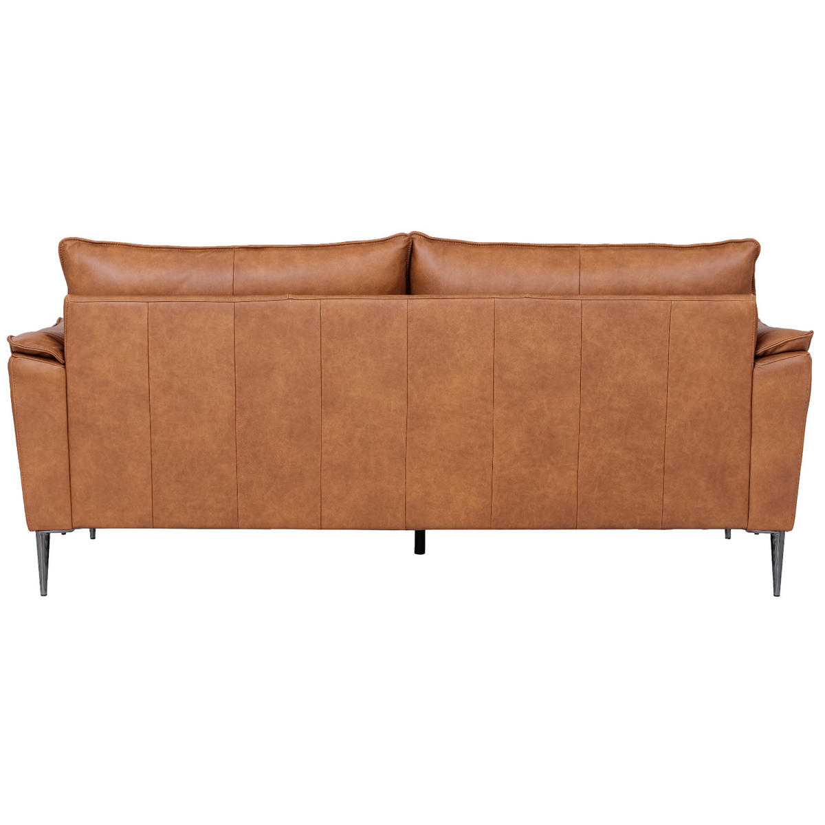 DREISITZER-SOFA Echtleder Braun - Schwarz/Braun, Leder/Metall (195/88/90cm) - Furnhouse