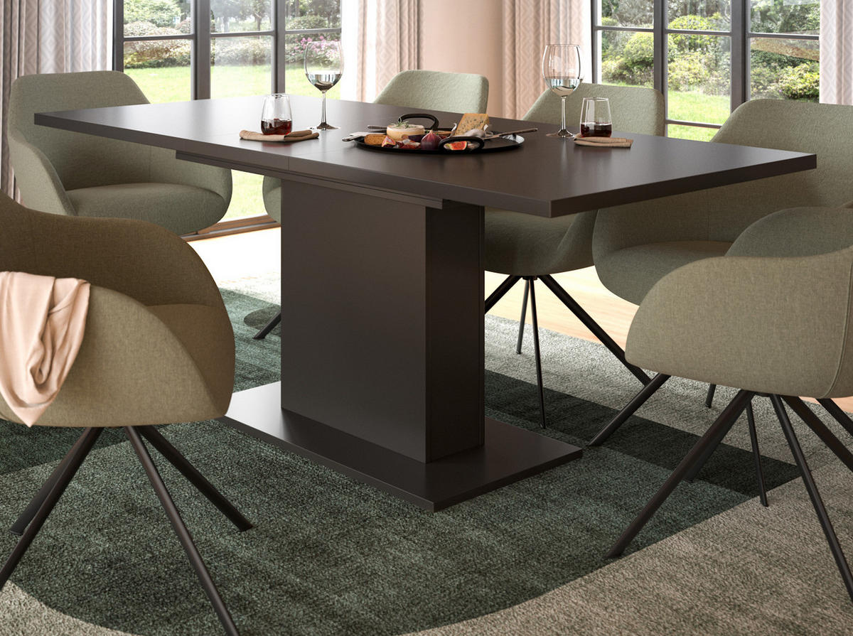 ESSTISCH grau, Küchentisch ausziehbar 150 - 190 cm - Grau, Holzwerkstoff/Metall (150/90/76cm) - Inn.Furn