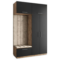 GARDEROBENSCHRANK REMA 150/240/60 cm Modern Eichefarben - Eichefarben/Schwarz, Holzwerkstoff (150/240/60cm) - MASSENO
