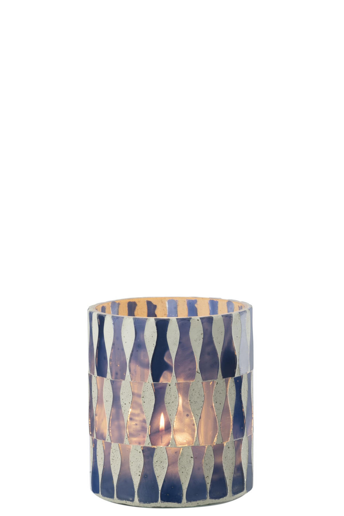 KERZENSTÄNDER BW - Blau, Glas (8/10cm) - J-Line