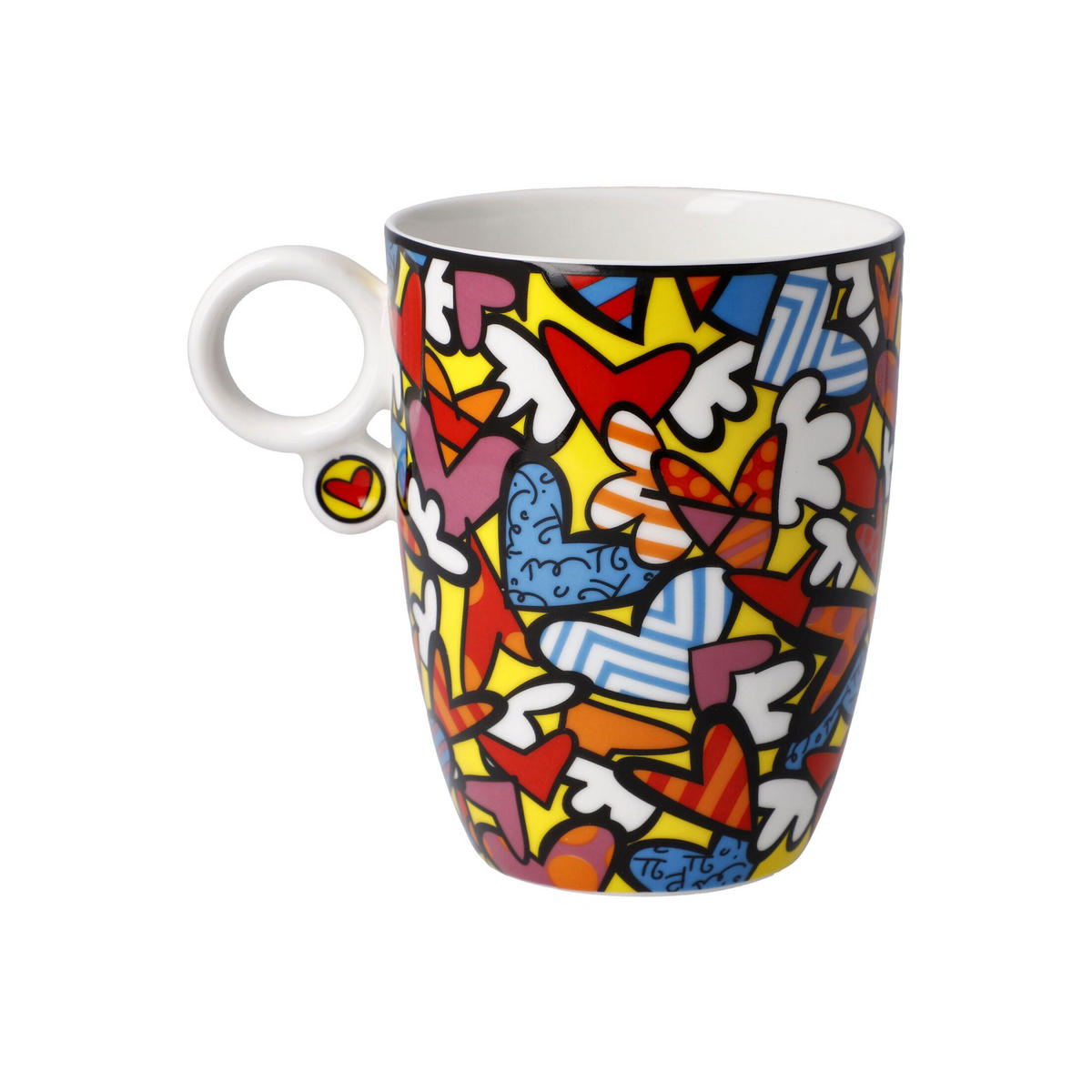 KÜNSTLERTASSE Romero Britto - All We Need is Love, Fine Bone China, Bunt, 400 ml - Multicolor, Keramik (0.4L) - Goebel