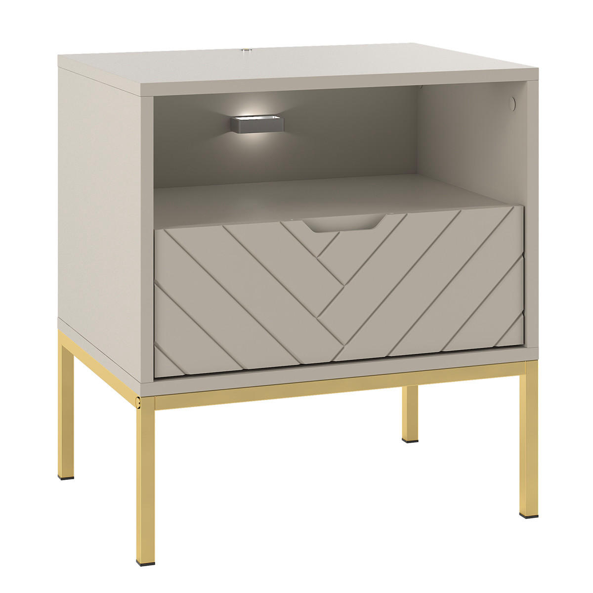 NOČNÍ STOLEK Daria Kašmír - béžová, kompozitní dřevo (53/77/39cm) - Petits-meubles