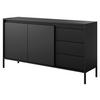 SIDEBOARD Senso schwarz 154 / 40 / 82cm - Schwarz, Holz/Holzwerkstoff (154/82/40cm) - Feldmann-Wohnen