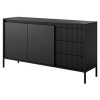 SIDEBOARD Senso schwarz 154 / 40 / 82cm - Schwarz, Holz/Holzwerkstoff (154/82/40cm) - Feldmann-Wohnen
