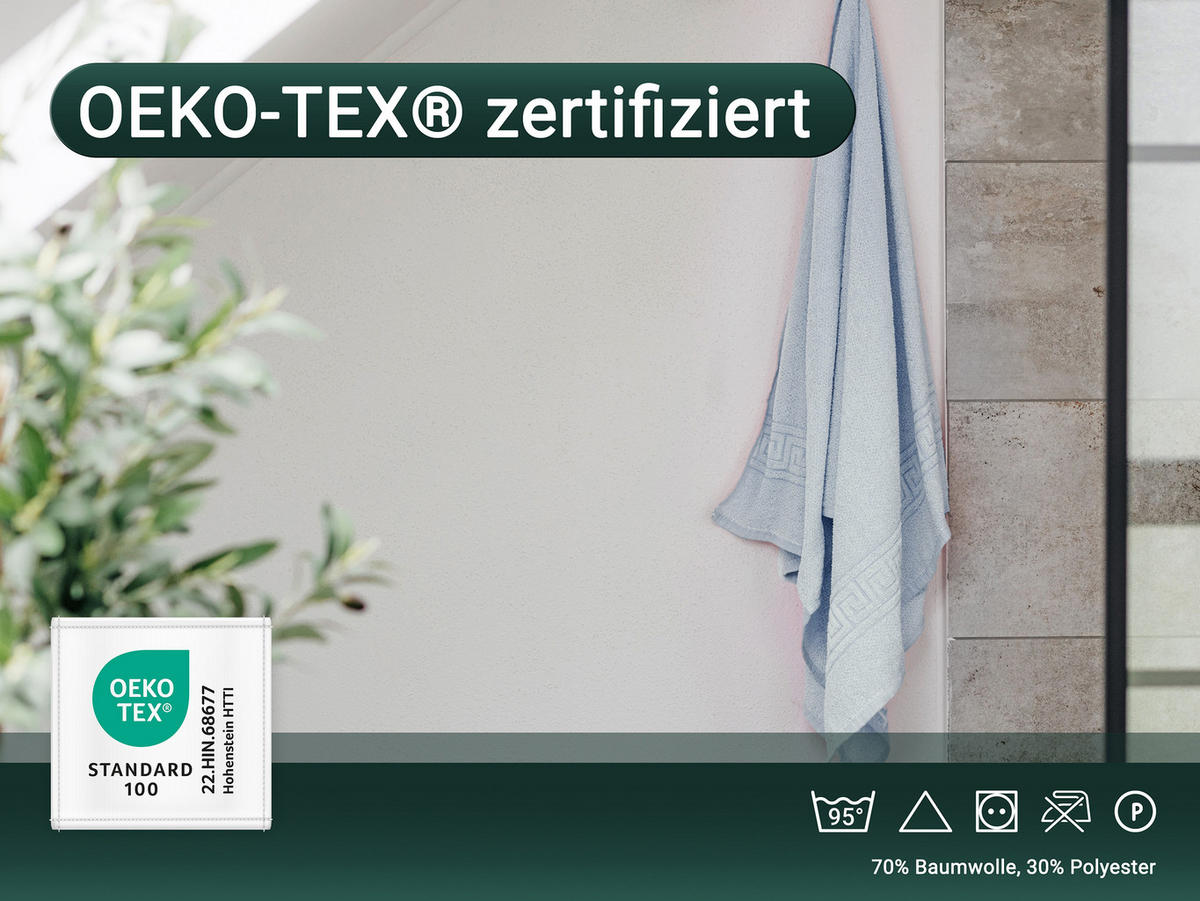 DUSCHTÜCHER, 5er-Set, 70x140 cm, 70% Baumwolle, 30% Polyester - Blau, Textil (70/140cm) - Zollner