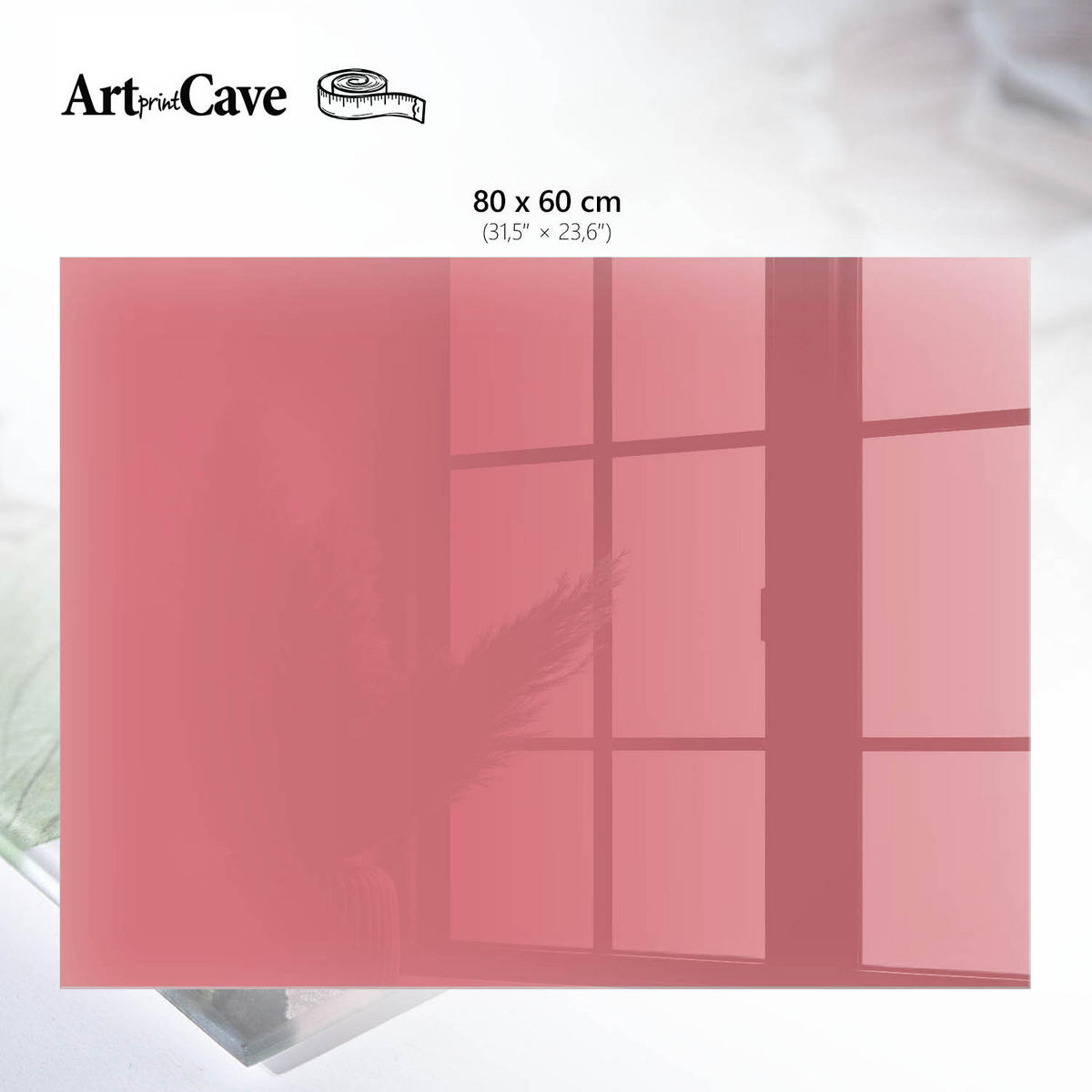 GLASPLATTE 80x60 cm – Lachsfarben - Pink, Glas (0.4/80/60cm) - ArtPrintCave