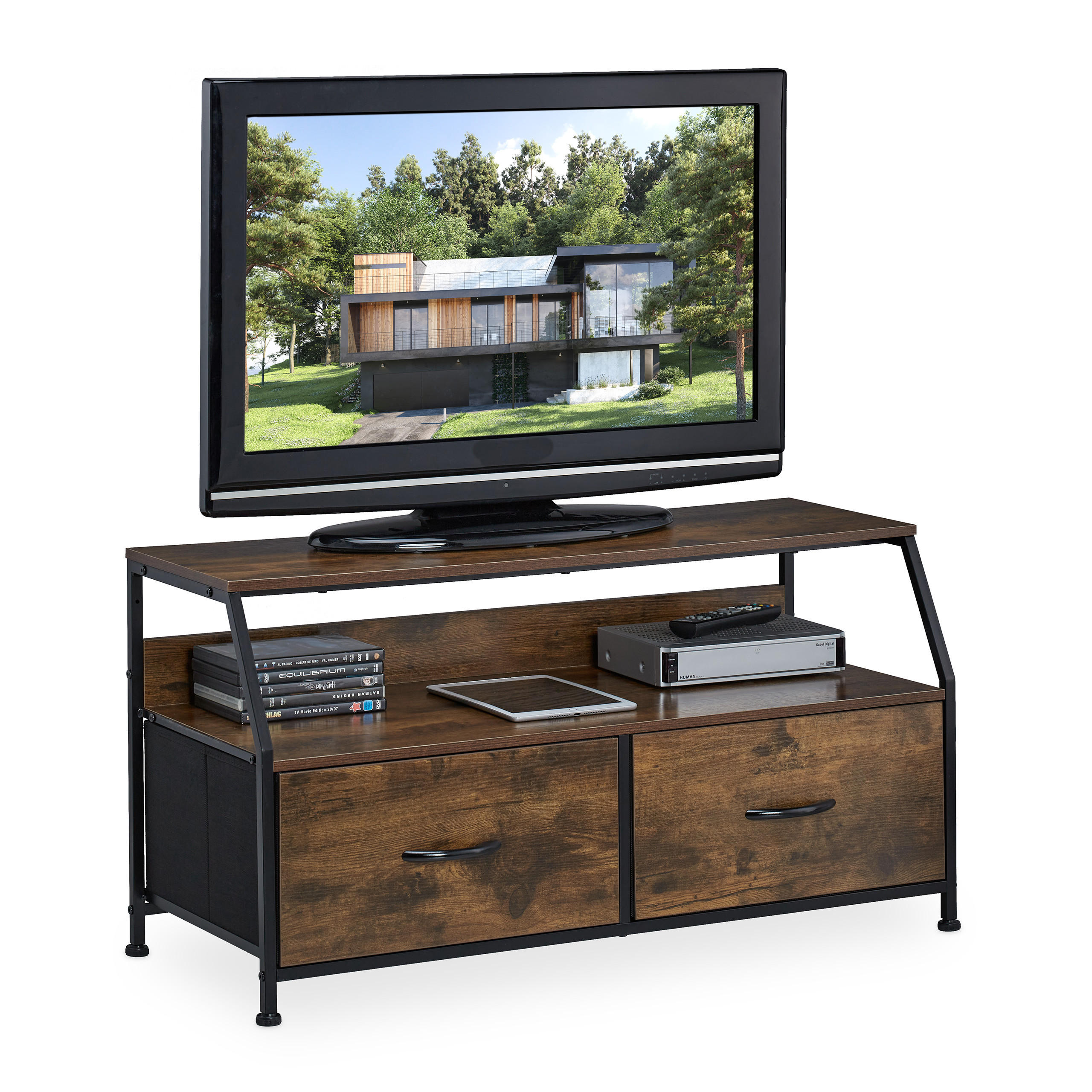 TV-BOARD - Braun, Holz/Holzwerkstoff (93/48.5/41.4cm) - Relaxdays