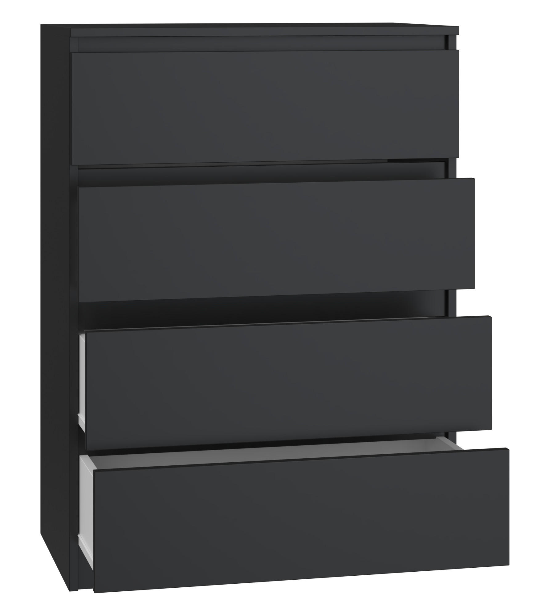 KOMMODE 4 SCHUBLADEN M4 - SCHWARZ - Schwarz, Holzwerkstoff (70/97/40cm) - CDF