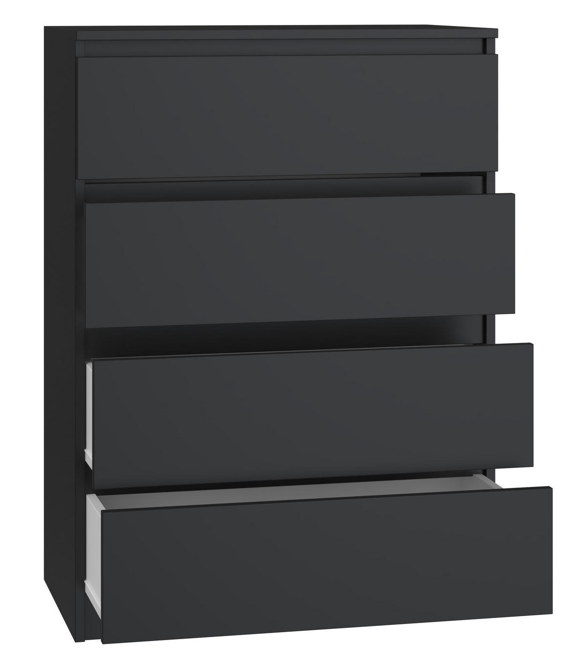 KOMMODE 4 SCHUBLADEN M4 - SCHWARZ - Schwarz, Holzwerkstoff (70/97/40cm) - CDF