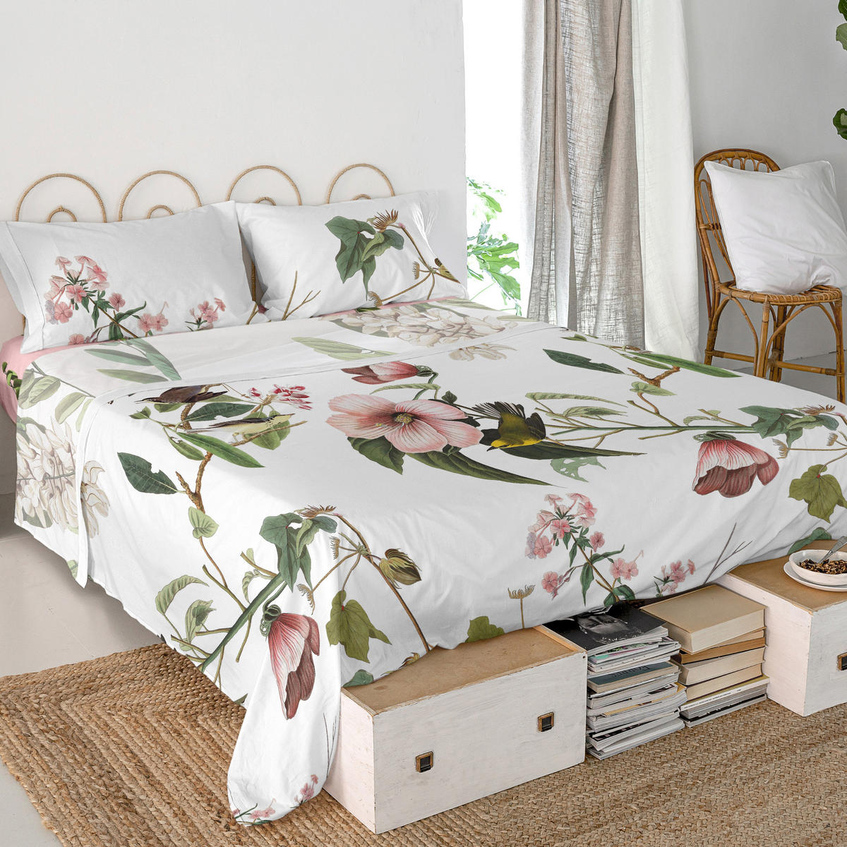 OBERBETTLAKEN blooming 160x270 cm mehrfarbig - Multicolor, Textil (160/270cm) - Happy Friday