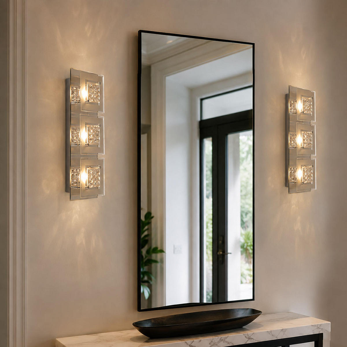 LED DECKENLEUCHTE Miranda Klar Chrom - Silberfarben, Glas (40/14/7cm) - Esto