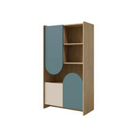 KINDERREGAL Lexi 3D 07 - Blau/Eichefarben, Holzwerkstoff (84/151/40cm) - MIRJAN24