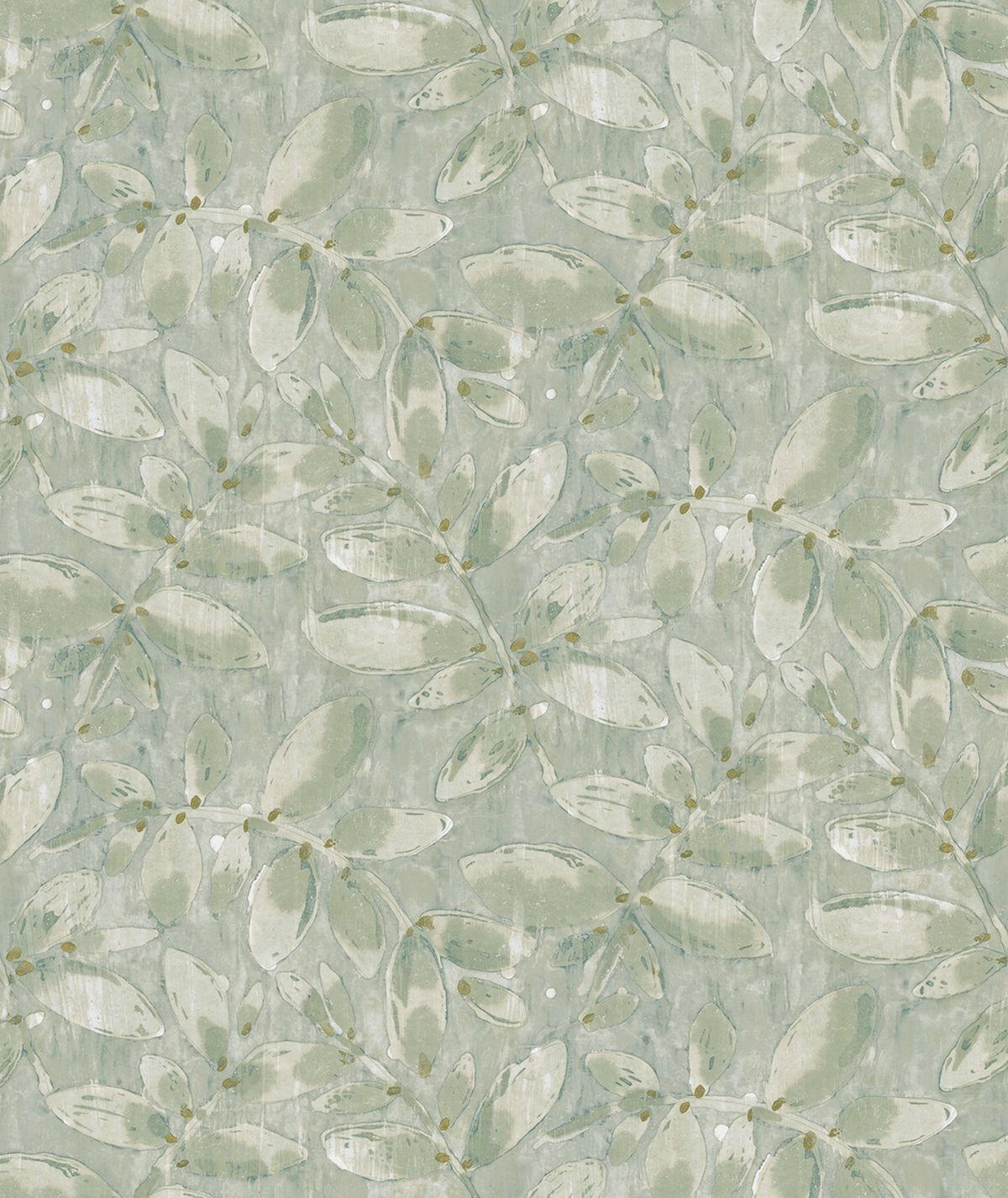 TAPETE gezeichnete Blätter 53 cm x 10,05 m - Grün, Papier (53/1000cm) - Sanders & Sanders