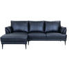 ECKSOFA Echtleder Schwarz - Schwarz, Leder/Metall (233/155cm) - Furnhouse