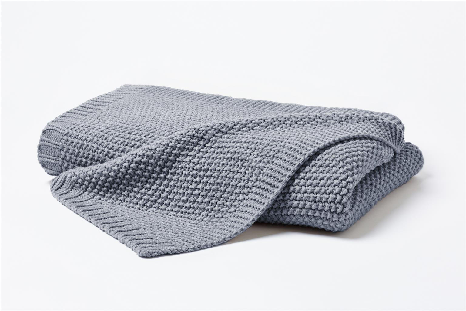 STRICKDECKE 130x170 cm, Kuscheldecke aus 100% Polyacryl, Flauschige Wohnzimmer Wohndecke für Sofa, Bett, Couch uvm. - Grau - Grau, Textil (130/170cm) - Carpe Sonno