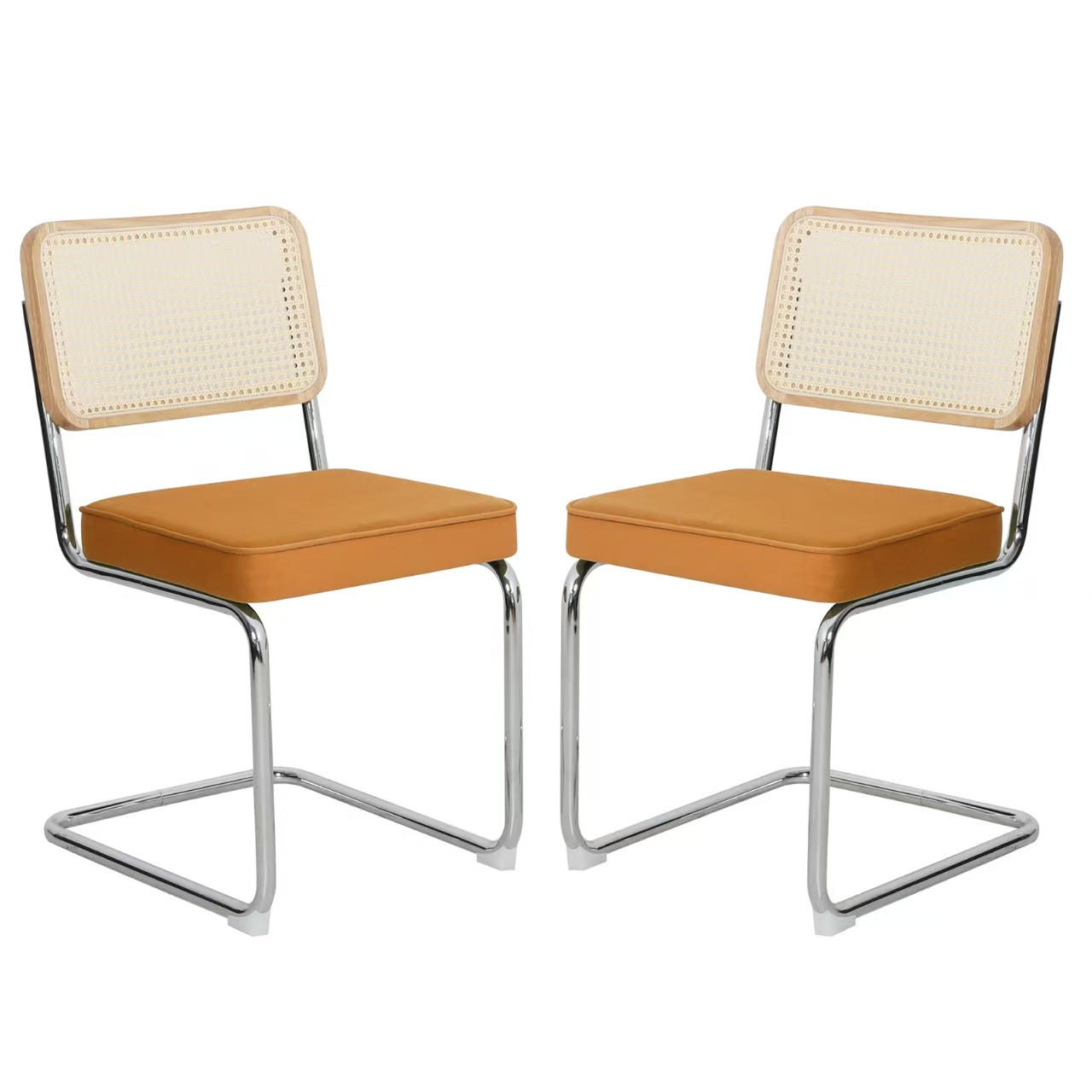 SCHWINGSTUHL DE-36902 2er-Set mit Rattan-Rückenlehne Schwarz - Orange, Metall (46.4/84.6/53cm) - ComfortXL