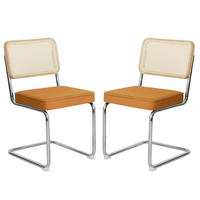 SCHWINGSTUHL DE-36902 2er-Set mit Rattan-Rückenlehne Schwarz - Orange, Metall (46.4/84.6/53cm) - ComfortXL