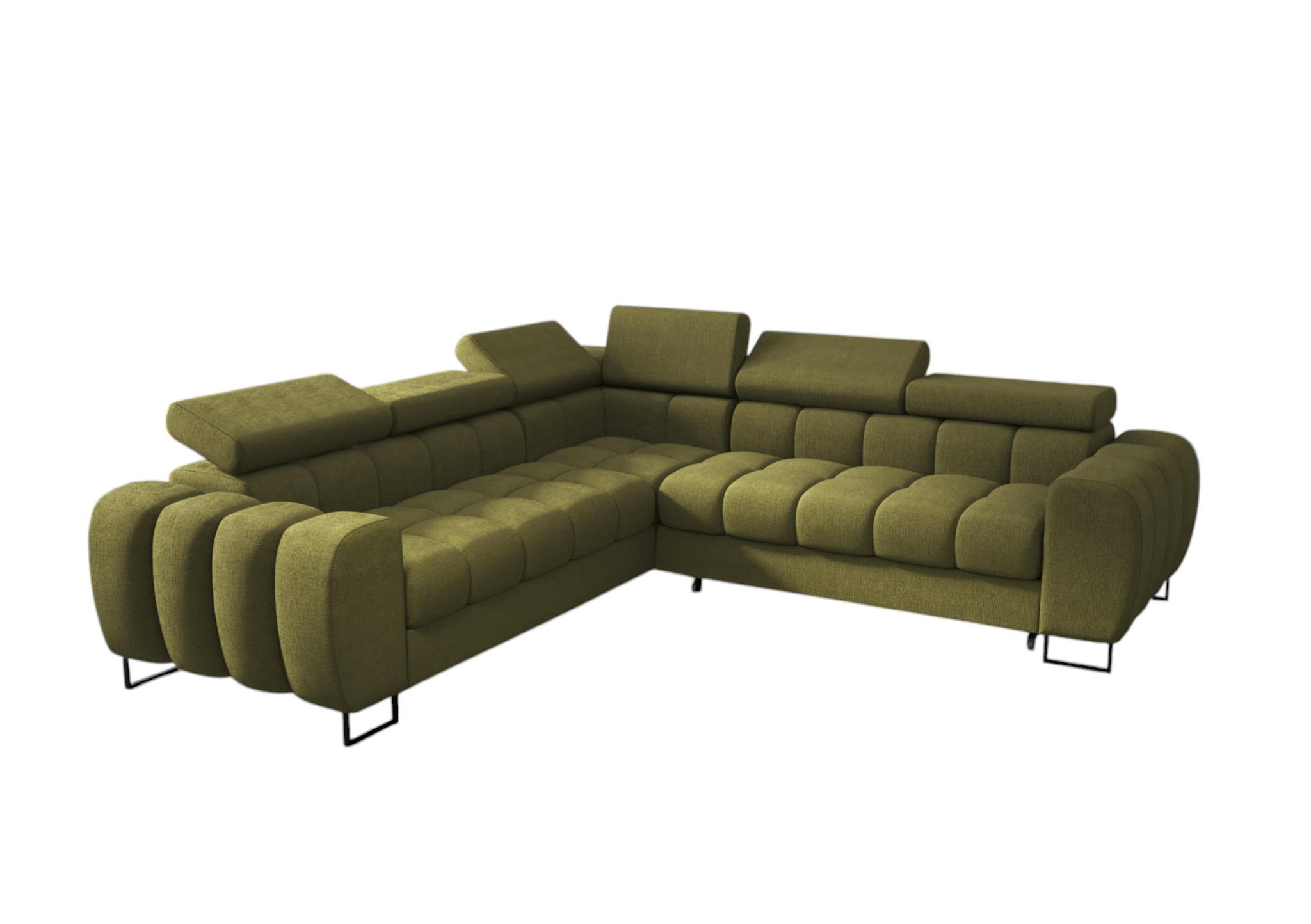 ECKSOFA Bastien Mit Schlaffunktion - Grün, Holzwerkstoff/Textil (260/260cm) - Fun Möbel