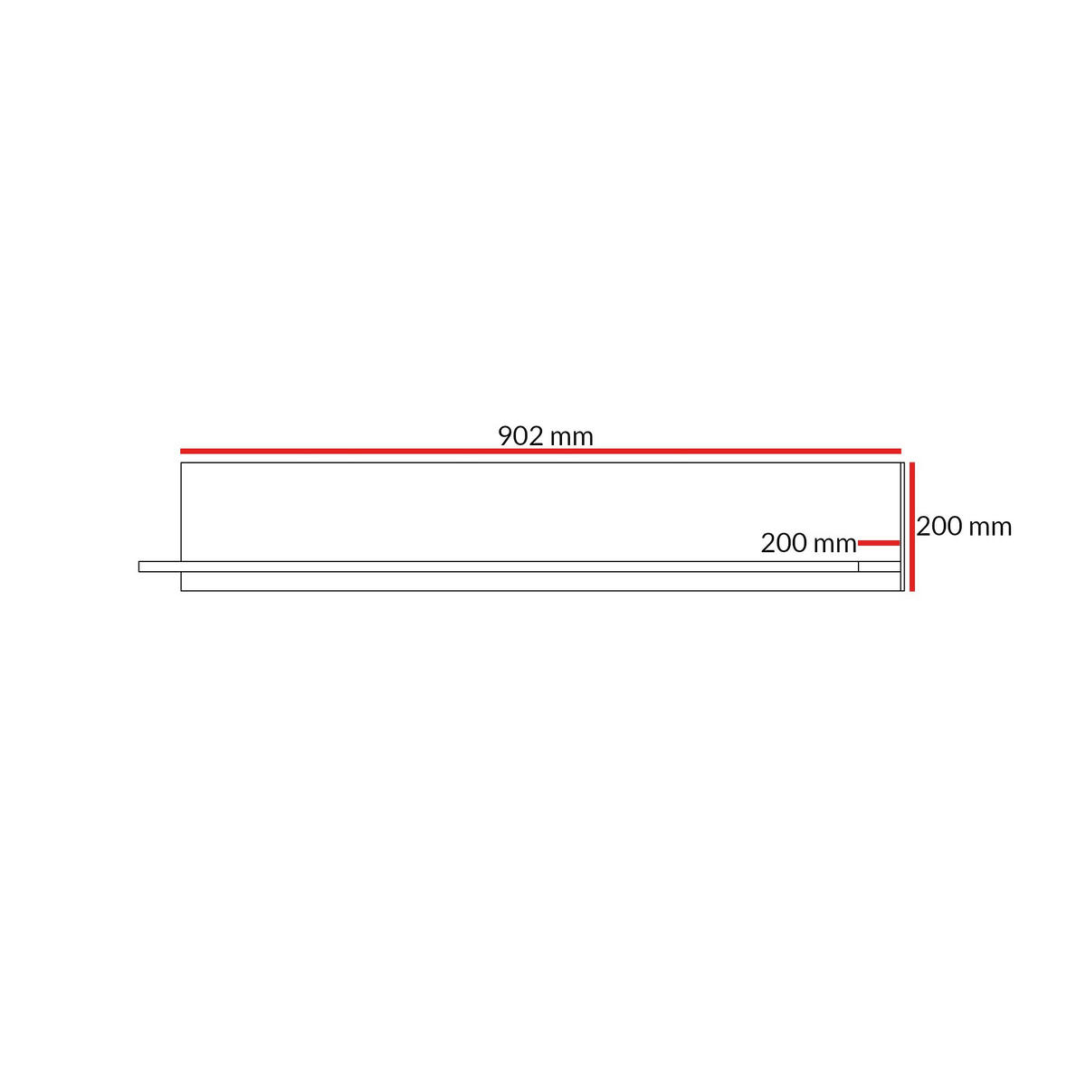 WANDREGAL Billz 90 Kaschmir/Eiche Cremona - Kaschmir/Schwarz, Holzwerkstoff/Kunststoff (90/20/20cm) - mzm24