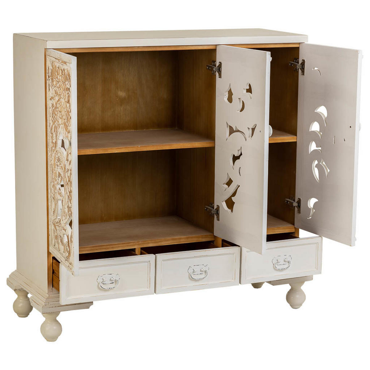 SIDEBOARD aus Holz 115x43x110 cm - Weiß, Holz (115/110/43cm) - Wanderlust