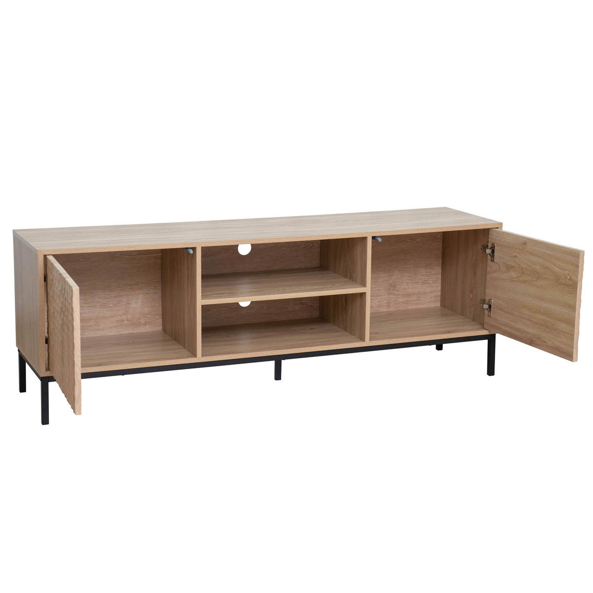 TV-SCHRANK, helles Holzeffekt - Beige, Holz (40/54/160cm) - Oviala