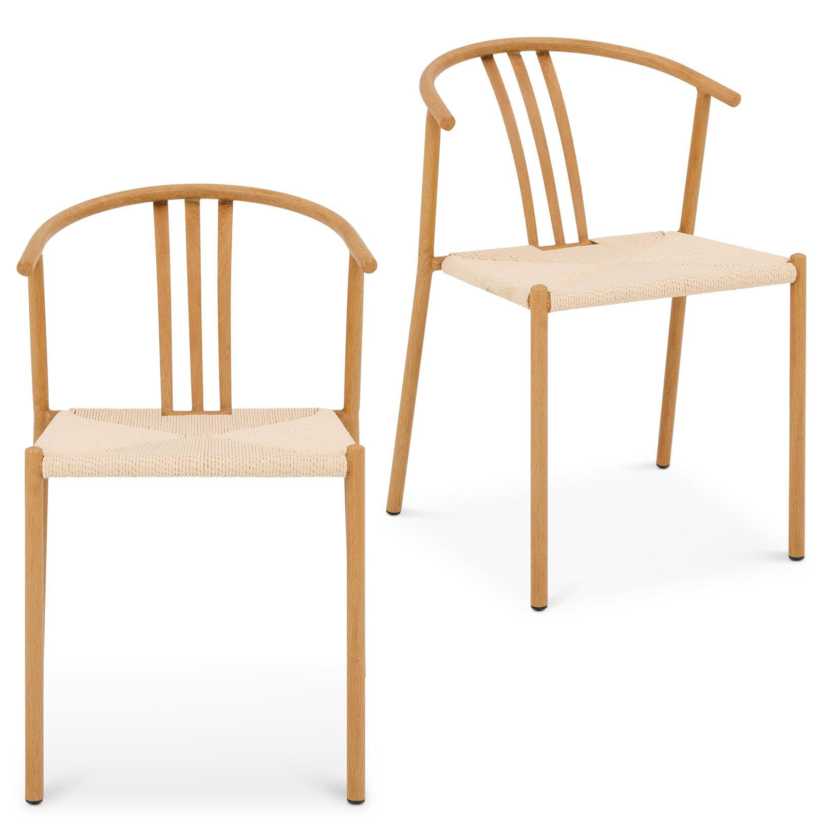 ESSZIMMERSTÜHLE AVA 2er-Set hellbraun - Hellbraun, Textil/Metall (52/75/56cm) - IDIMEX