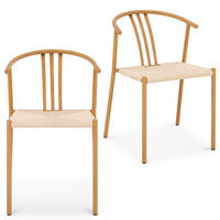 ESSZIMMERSTÜHLE AVA 2er-Set hellbraun - Hellbraun, Textil/Metall (52/75/56cm) - IDIMEX