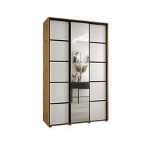 SCHWEBETÜRENSCHRANK 235,2/160/60 3-türig - Schwarz/Weiß, Holz/Metall (160/235/60cm) - Abiks Möbel