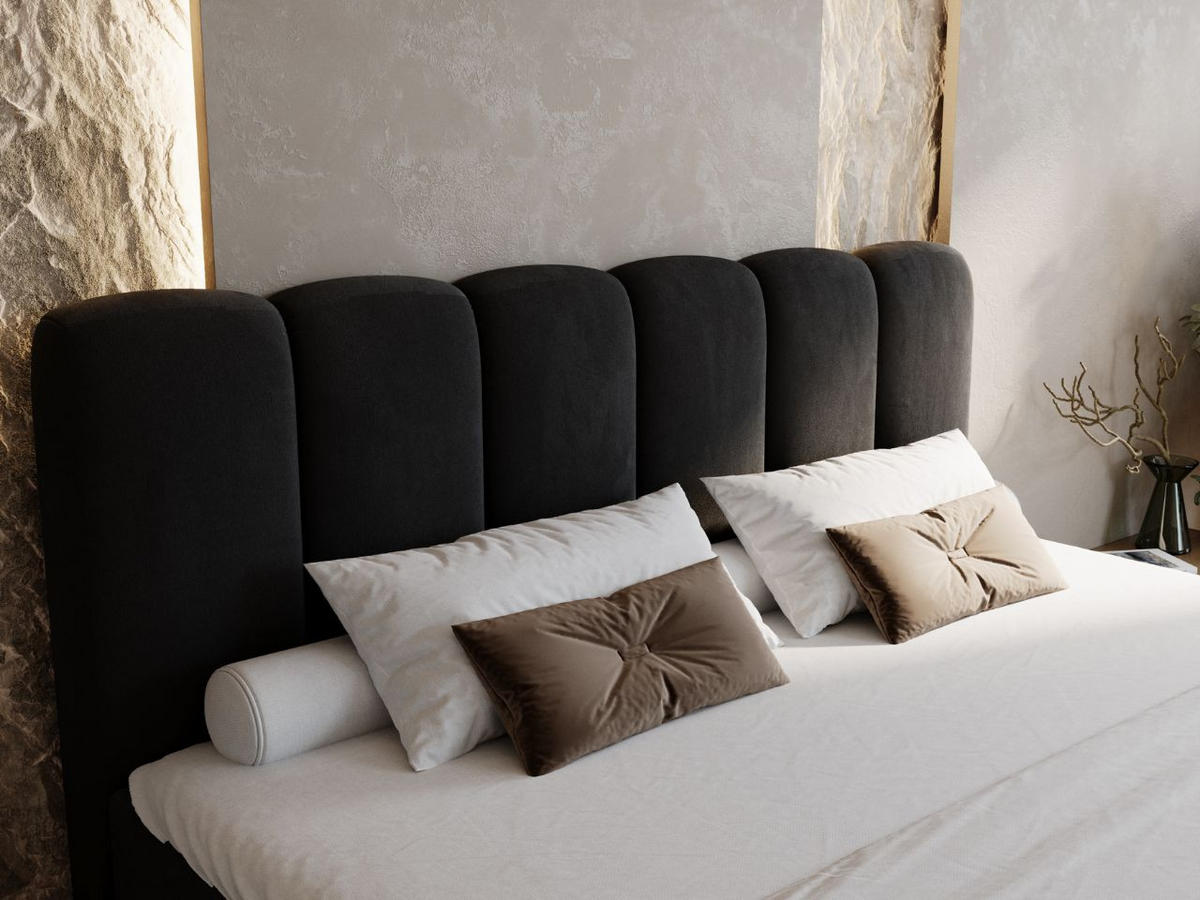 BOXBETT Cloud 160x200 Schwarz - Schwarz, Holz/Textil (160/200cm) - Graingold